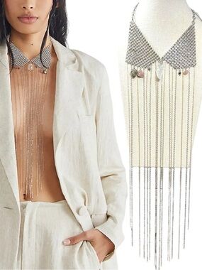 Free People Ariana Ost No Halo Body Chain NWT Necklace Fringe Bohemian Festival